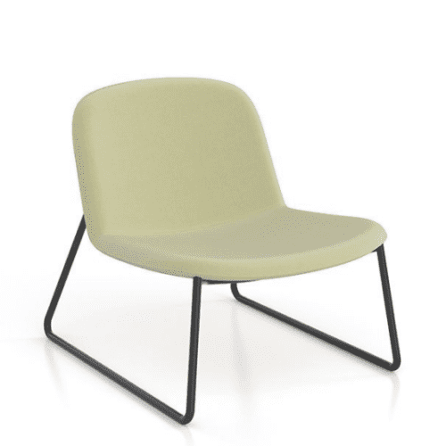 tully metal sled frame lounge chair with upholstered seat