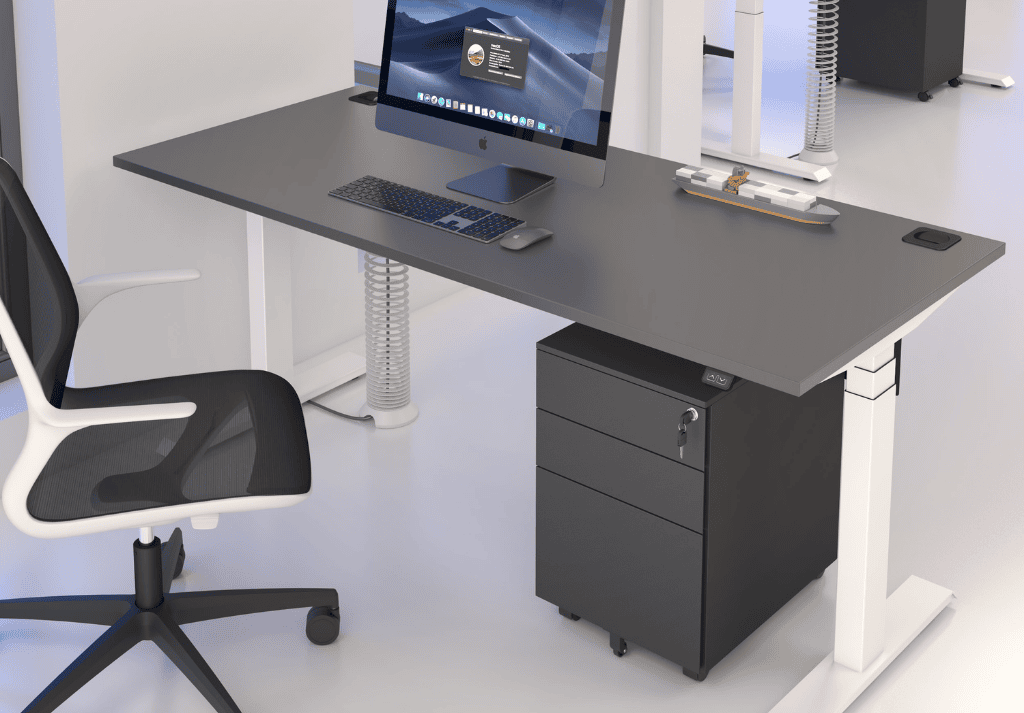 Electric height-adjustable desk with memory settings for optimal ergonomic use