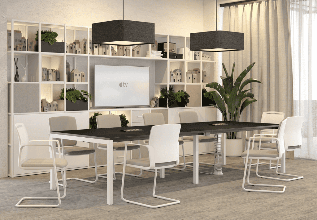 modern cantilever office chairs in a sleek design, offering comfort and style for the boardroom