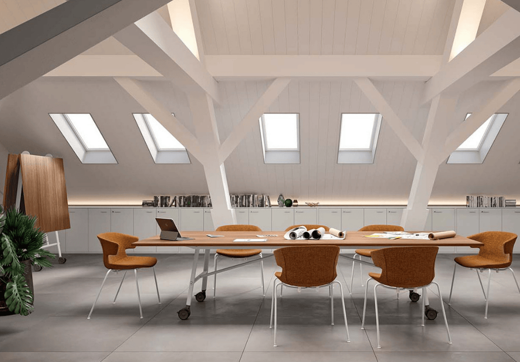 open-plan boardroom layout with modular furniture for flexible meeting arrangements