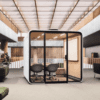 white exterior six person office pod smart from framery acoustic solutions