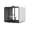 six person unpopulated smart office pod from framery acoustic soltuions on whtie background