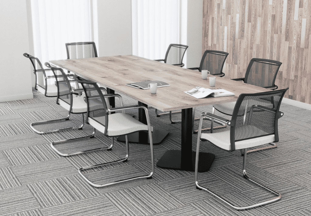 Sirius Boardroom Table Metal Leg with spacious legroom design and modern office finish