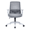 front view of the griseo mesh operator chair in grey from office interiors