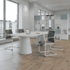 node boardroom table with matrix storage unit behind imeprial office furniture