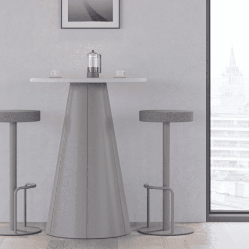 grey and white node high table from imperial uk manufactured