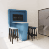 blue athena av table great meeting collabortaive area with high henry stools