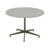 circular axis cafe table with grey top and bronze base from imperial office furniture on white background