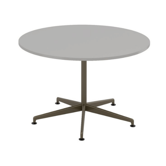 circular axis cafe table with grey top and bronze base from imperial office furniture on white background