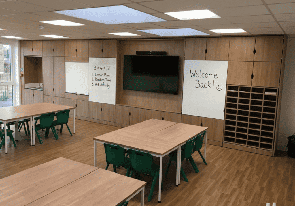  Classroom tables with storage creating an organised and flexible learning environment