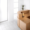 corner view of the denver reception desk from dams with high and low section