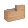 denver reception desk on white background with beech finish medium straight