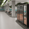 side view of the retreat two person pod in an open plan office