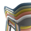 back of mina chair with various coolours stacking chair from pledge
