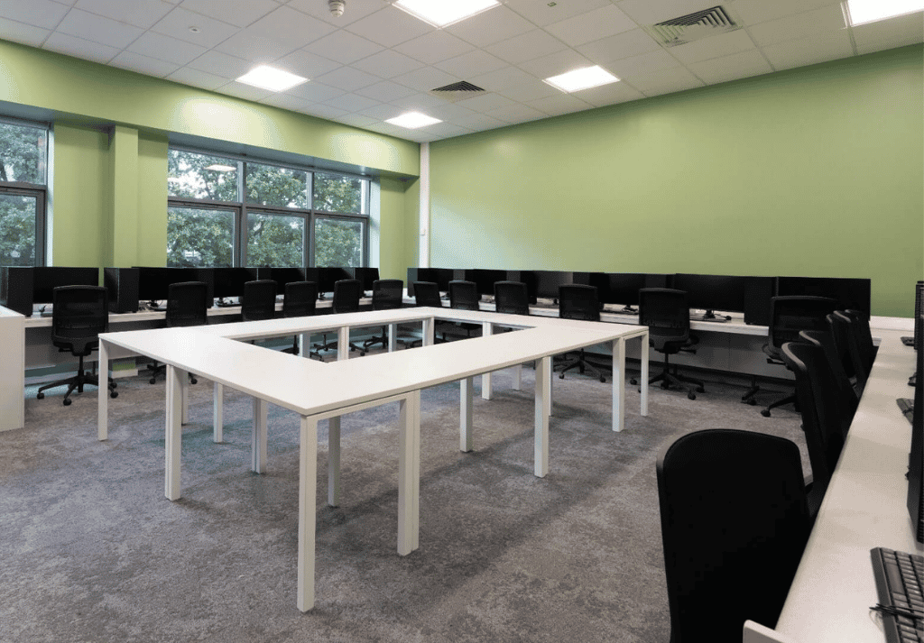 Primary school classroom furniture with flexible tables and chairs